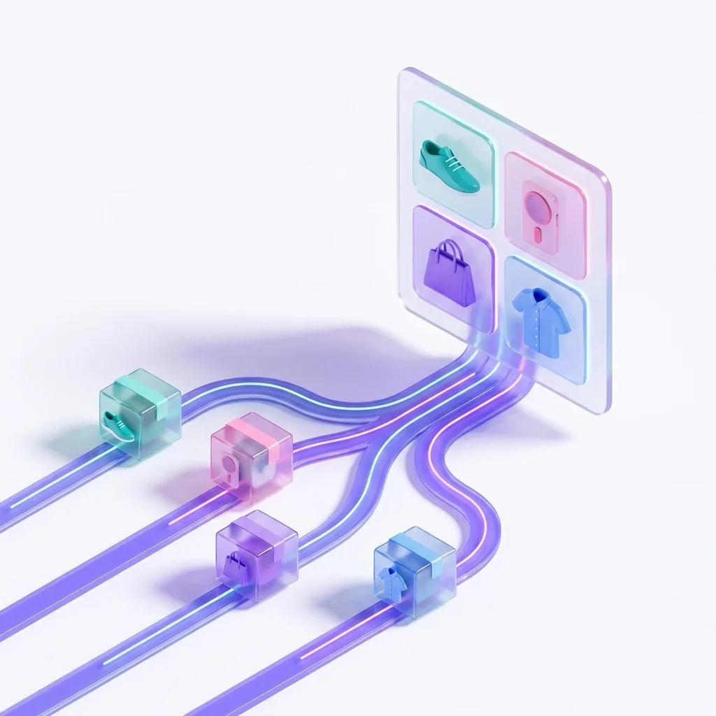 Multiple products and categories combined into a single social media post